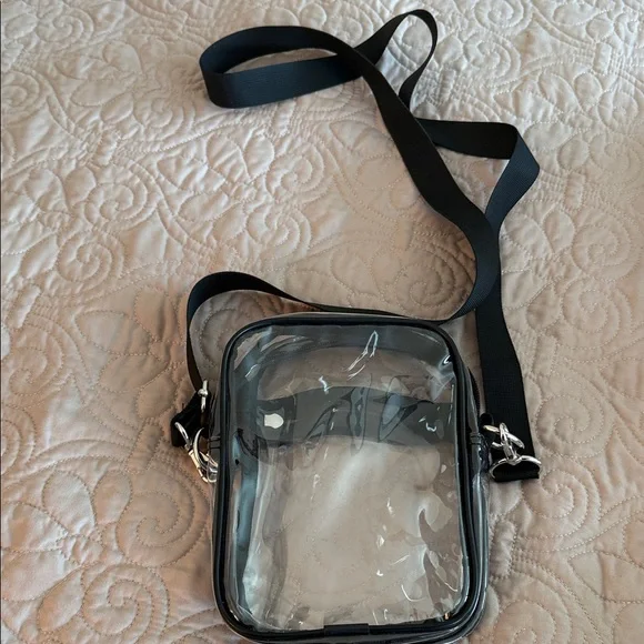 Clear Crossbody Concert Bag with Black Strap - Picture 2 of 4